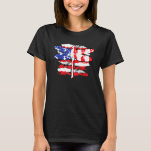 Camiseta 4 De Julio Dragonfly Patriótico Con Estadounidense