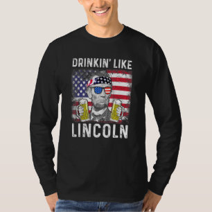 Camiseta 4 De Julio Drinkin Como Lincoln Abraham Abe