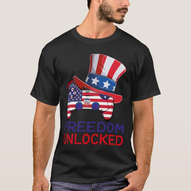 Camiseta 4 De Julio El Juego Libertad Desbloqueada De Video (Anverso)