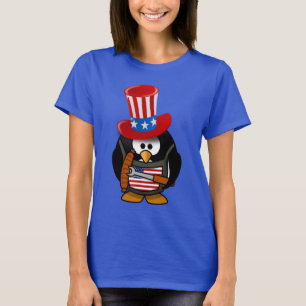 Camiseta 4 De Julio El Pingüino Patriótico Lindo