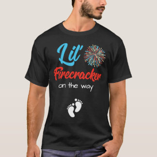 Camiseta 4 De Julio Embarazo Shirt Lil' Firecracker En