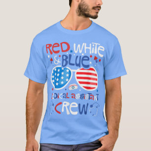 Camiseta 4 de julio: Equipo de Auxiliar Médico Azul Blanco 