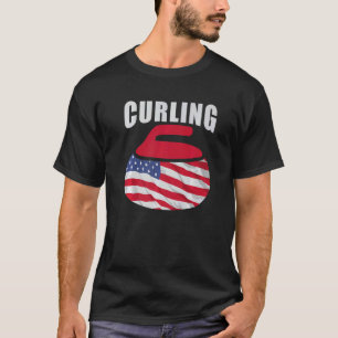 Camiseta 4 De Julio Equipo De Curling Deportivo Tee Bandera