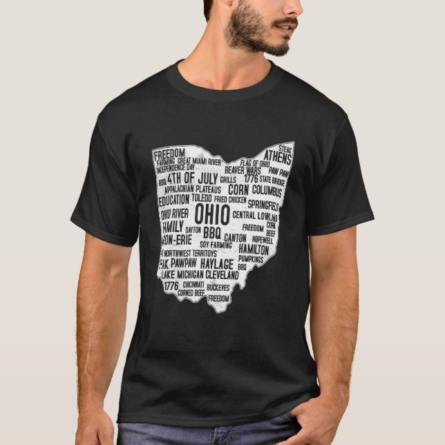 Camiseta 4 De Julio Estado De Ohio Estados Unidos Estado De (Anverso)