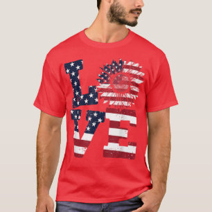 Camiseta 4 De Julio Estados Unidos Ama El Girasol Patriótic