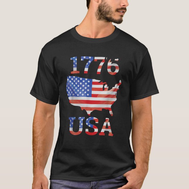 Camiseta 4 De Julio Estados Unidos Desde 1776 Bandera Ameri (Anverso)