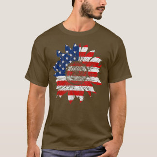 Camiseta 4 De Julio Estados Unidos Sunflower Estados Unidos
