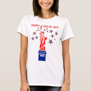 Camiseta 4 de julio Estatua de la Libertad Estadounidense