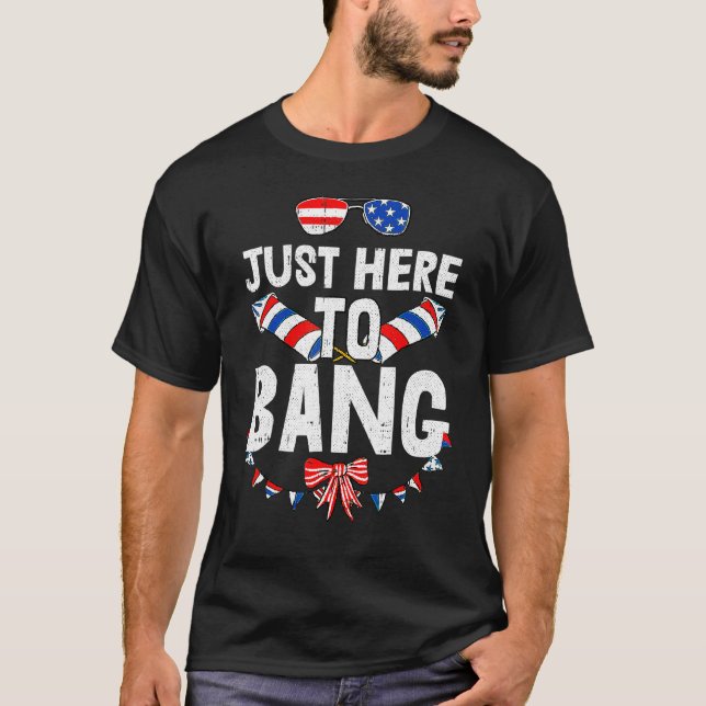 Camiseta 4 De Julio Estoy Acá Para Bang Usa Flag Sunglas (Anverso)
