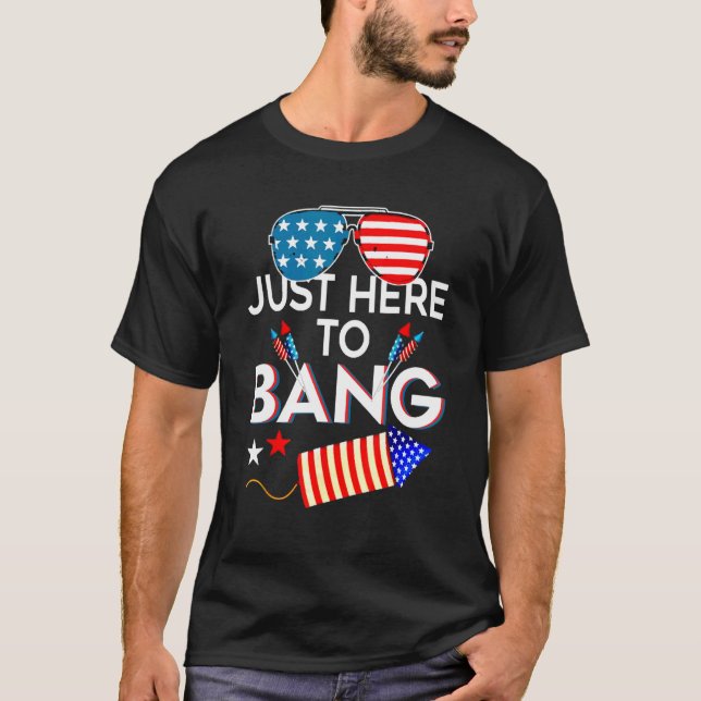 Camiseta 4 De Julio Estoy Acá Para Bang Usa Flag Sunglas (Anverso)