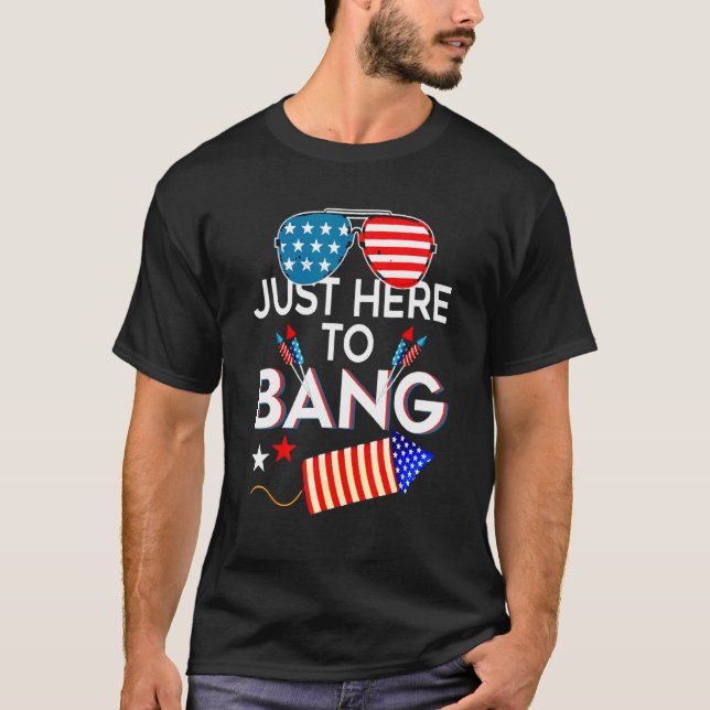 Camiseta 4 De Julio Estoy Acá Para Bang Usa Flag Sunglas (Anverso)