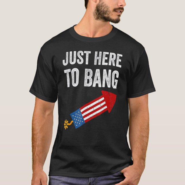 Camiseta 4 de julio estoy aquí para Bang American Flag Outf (Anverso)