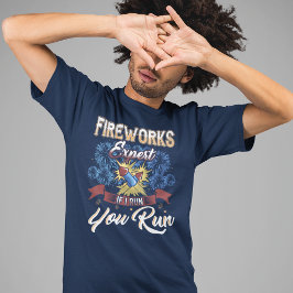 Camiseta 4 de julio Experto en fuegos artificiales si corro