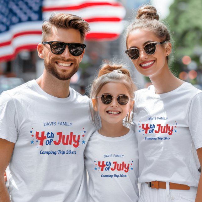 Camiseta 4 de julio Familia coincidente Azul blanco rojo (Subido por el creador)