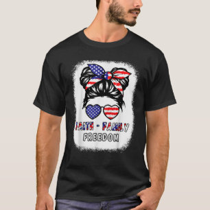 Camiseta 4 de julio Familia Cristiana Fe Libertad Bandera d