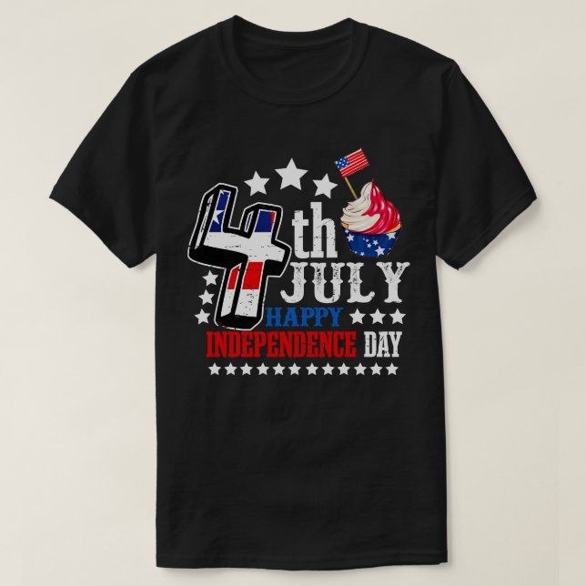 Camiseta 4 De Julio Feliz Día De La Independencia (Diseño del anverso)