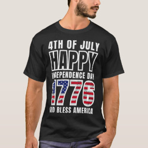 Camiseta 4 De Julio Feliz Día De La Independencia 1776 Dios