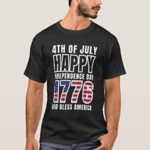 Camiseta 4 De Julio Feliz Día De La Independencia 1776 Dios