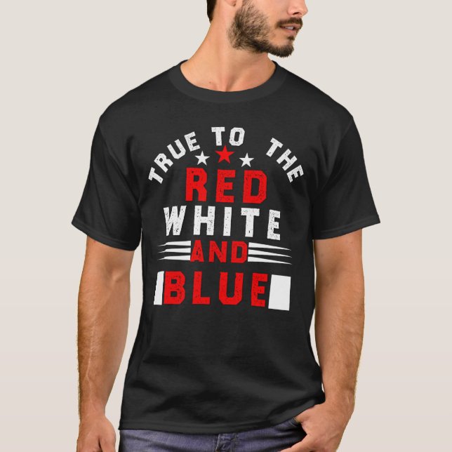 Camiseta 4 de julio, fiel a los blancos y azules rojos (Anverso)