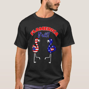 Camiseta 4 De Julio Flamingo Bandera Patriótica Americana E