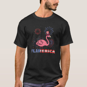 Camiseta 4 De Julio Flamingo Gorra Patriótico Orgullo Estad