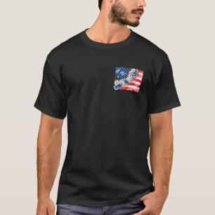 Camiseta 4 de julio Flor Americana Bandera de flores silves