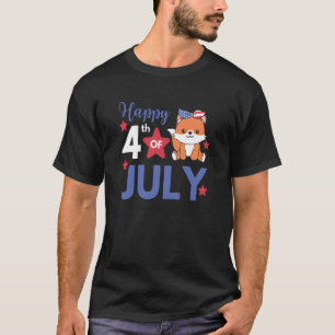 Camiseta 4 De Julio Fox Americana Para Niños Cute Usa Fox 4
