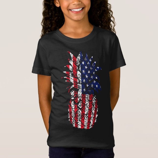 Camiseta 4 de julio Fruta y Bandera Patriótica de Estados U (Anverso)