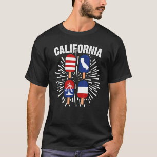 Camiseta 4 De Julio Fuego Patriótico De Popsicle California