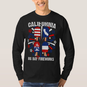 Camiseta 4 De Julio Fuego Patriótico De Popsicle California