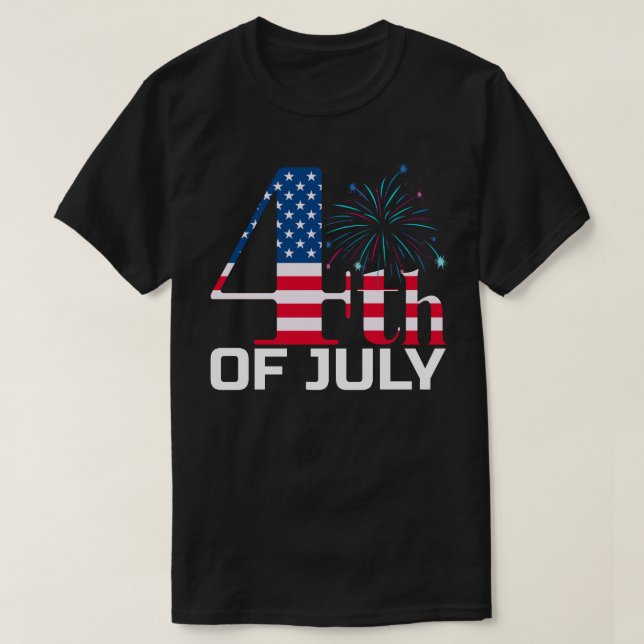 Camiseta 4 de julio Fuegos artificiales (Diseño del anverso)