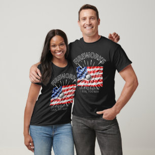 Camiseta 4 de julio Fuegos artificiales y bandera de los Es
