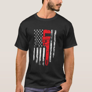 Camiseta 4 de julio Funny American Flag Patriotic Plumber