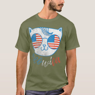 Camiseta 4 De Julio Funny American Independence Day Cat