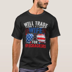 Camiseta 4 De Julio, Funny Comerciará A Esposa Por Wifi