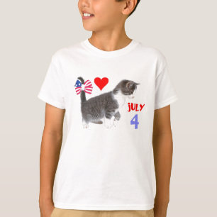 Camiseta 4 de julio Gatito