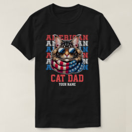 Camiseta 4 de julio Gato en gafas felino personalizado