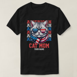 Camiseta 4 de julio Gato en gafas Gato personalizado