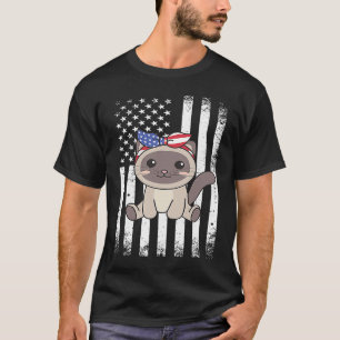 Camiseta 4 De Julio Gato Siamés Estadounidense Para Niños C