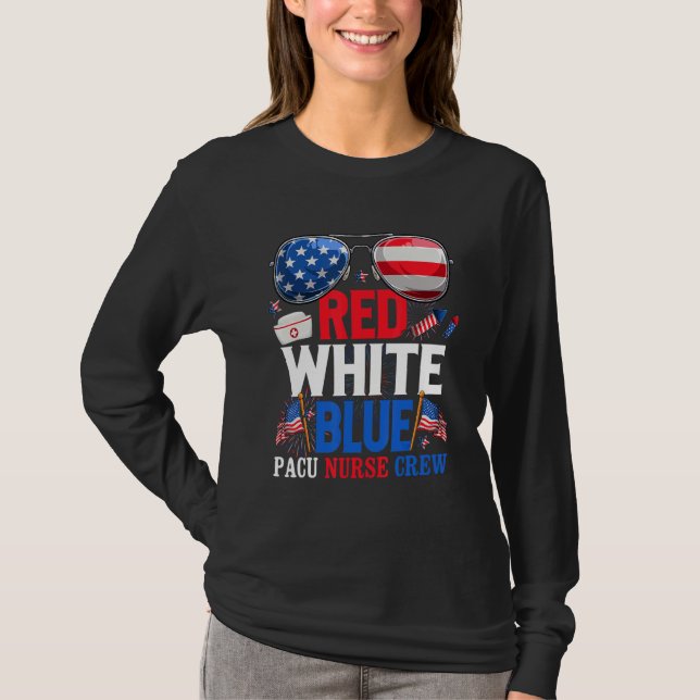 Camiseta 4 De Julio Gente De Enfermería De Pacu Blanco Rojo (Anverso)