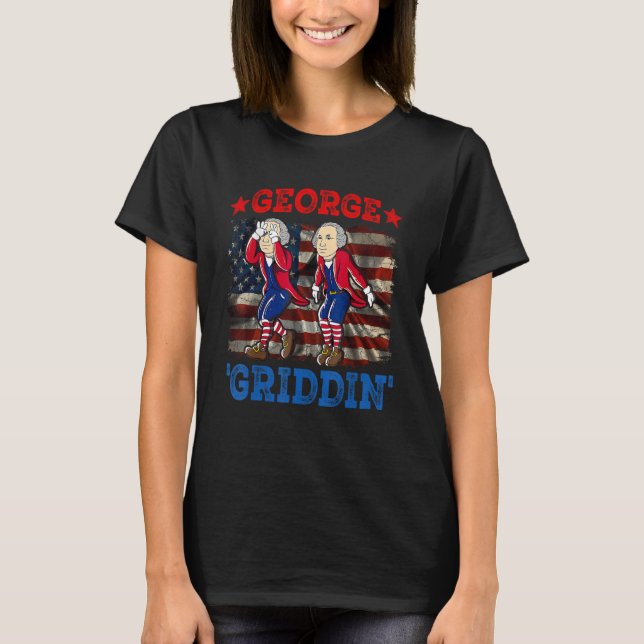 Camiseta 4 De Julio George Washington Griddy George Griddi (Anverso)