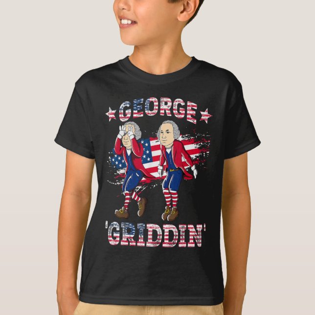 Camiseta 4 De Julio George Washington Griddy George Griddi (Anverso)