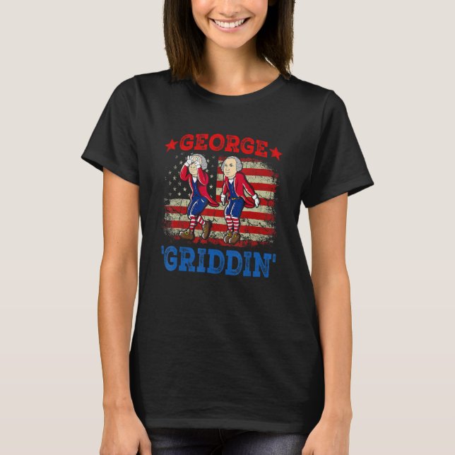 Camiseta 4 De Julio George Washington Griddy George Griddi (Anverso)