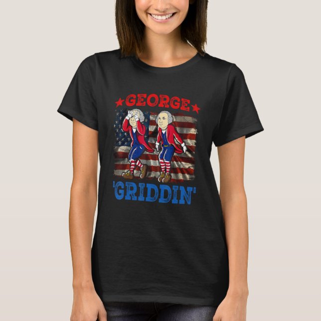Camiseta 4 de julio George Washington Griddy George Griddi (Anverso)