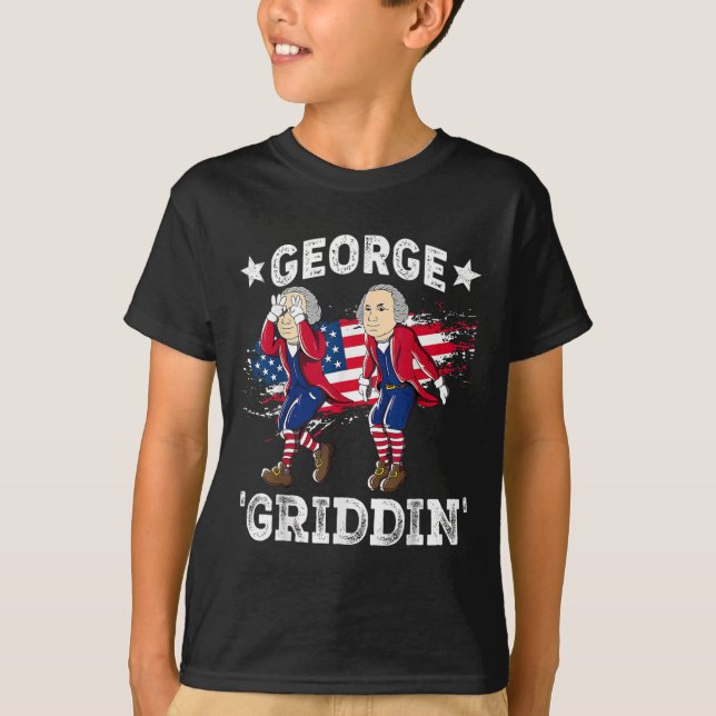 Camiseta 4 de julio George Washington Griddy George Griddi (Anverso)