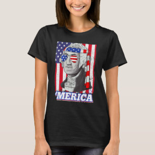 Camiseta 4 de julio George Washington Patriótico Merica Fla