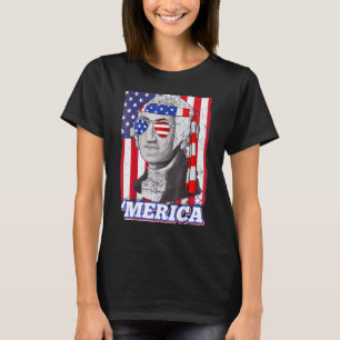 Camiseta 4 De Julio George Washington Patriótico Merica Fla