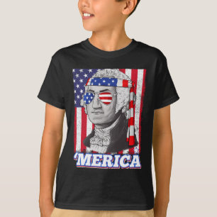 Camiseta 4 De Julio George Washington Patriótico Merica Fla