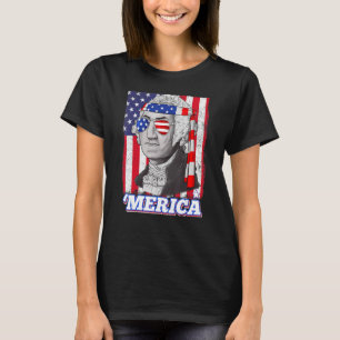 Camiseta 4 De Julio George Washington Patriótico Merica Fla