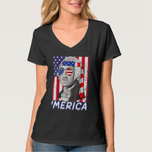 Camiseta 4 De Julio George Washington Patriótico Merica Fla